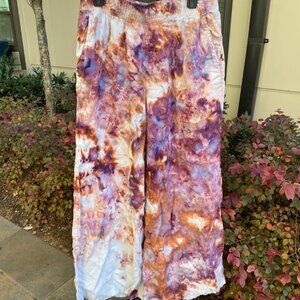Ice-Dyed Linen Pants, Size L